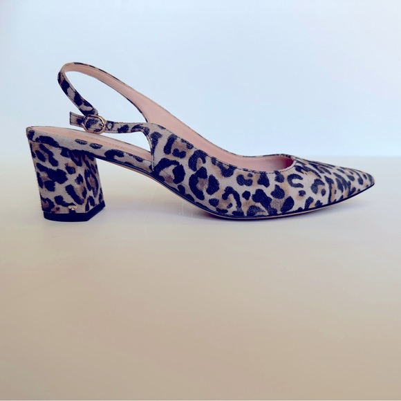 KATE SPADE NEW YORK Midge Leopard-Print Suede Slingback Pumps - Picture 4 of 13